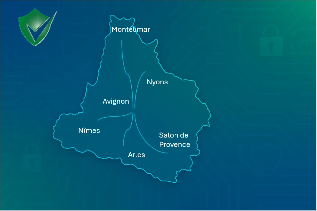 Carte d’intervention (Avignon, Nîmes, Arles, Nyons, Montélimar, Salon-de-Provence)